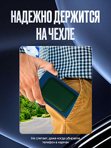 Картхолдер магнитный с анимацией для Iphone. Экокожа. Зеленый. Арт. ВБ 260483898