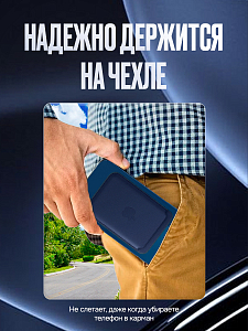 Картхолдер магнитный для Iphone с анимацией. Цвет синий. Арт. ВБ 260483896