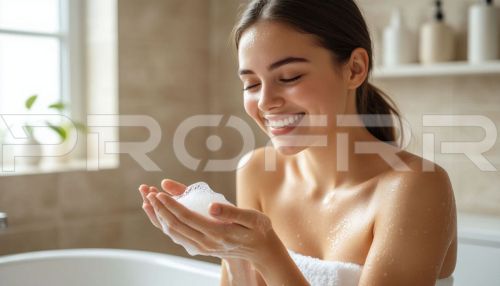 Девушка в ванной комнате